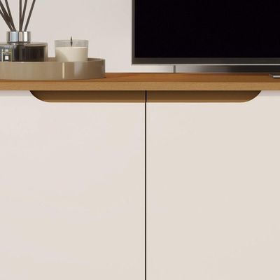 Rack Para Tv Jb Tucuma 1.8 Nature Com Off White - Moveis Jb