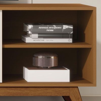 Rack Para Tv Jb Tucuma 1.8 Nature Com Off White - Moveis Jb