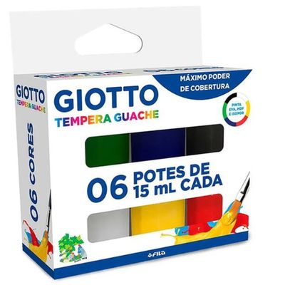 GIOTTO Tempera Guache Tinta Guache em Pote de 15ml 06 Cores