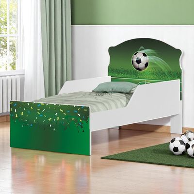 Mini Cama Infantil 153,2x79cm com Proteção Lateral Personagens Copa Futebol K02 - D'Rossi