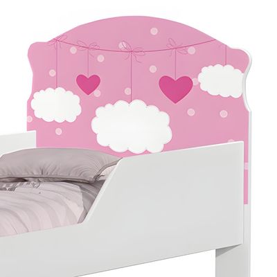 Mini Cama Infantil 153,2x79cm com Proteção Lateral Personagens Nuvem Menina K02 - D'Rossi