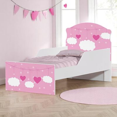 Mini Cama Infantil 153,2x79cm com Proteção Lateral Personagens Nuvem Menina K02 - D'Rossi