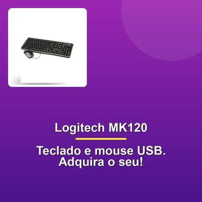 Teclado Mouse Logitech Usb Preto