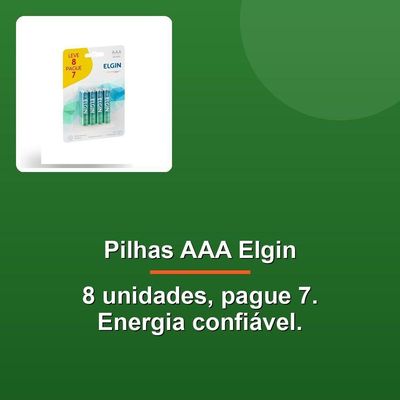 Pilha Alcalina Aaa Elgin Pague 7 Leve 8