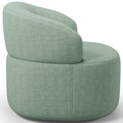 Kit 02 Poltronas Giratória Orgânica Para Sala de Estar Living Helena L02 Linho Verde Menta - Lyam Decor
