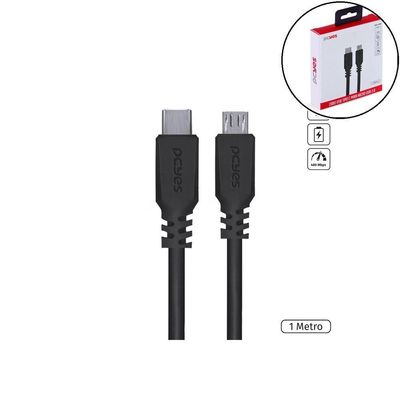 Cabo Usb Tipo-c Para Micro Usb B 2.0 Preto 1 Metro Pucmp-1