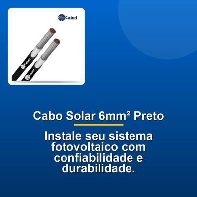 Cabo Solar Cabel 6mm² Preto 50m