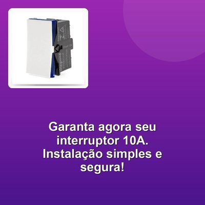 Interruptor Simples 10a 250v Bornes Parafuso 1m Branca