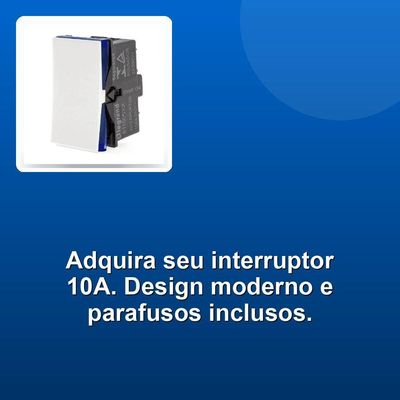 Interruptor Simples 10a 250v Bornes Parafuso 1m Branca