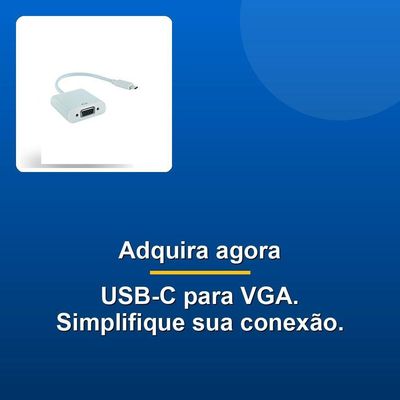 Cabo Adaptador Usb C Macho Vga Fêmea