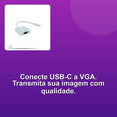 Cabo Adaptador Usb C Macho Vga Fêmea