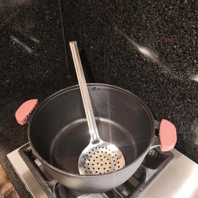 Kit 12 Escumadeiras para Restaurantes Lancherias Aço Inox 43cm Fritura Pastel Cozinha Industrial