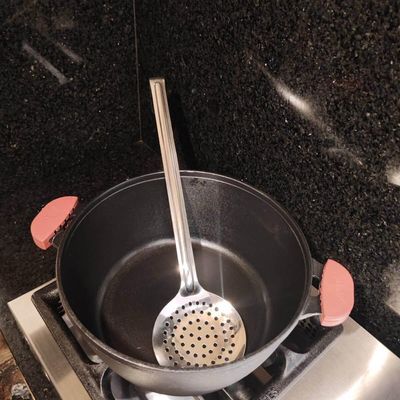 Kit 12 Escumadeiras para Restaurantes Lancherias Aço Inox 43cm Fritura Pastel Cozinha Industrial