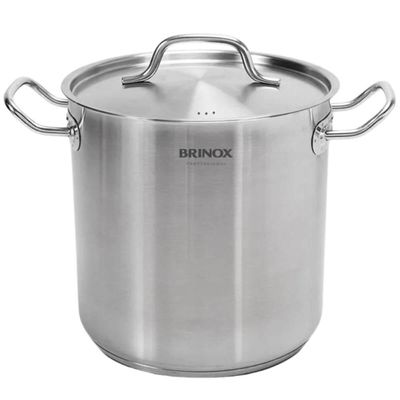 Panela Caldeirão 10,5L com Tampa Brinox Profissional em Inox 24cm Cozinha Industrial