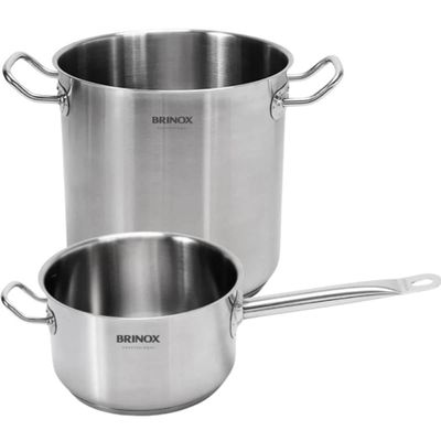 Jogo de Panelas Profissionais 24cm Aço Inox Brinox Sem Tampa