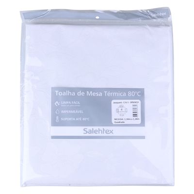 Toalha Mesa Salehtex Térmica Jacquard 1,38m x 1,38m Branca