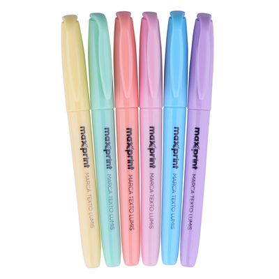 Caneta Marca Texto Maxprint Lumis 6 Cores Pastéis