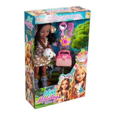 Boneca Miss Holiday Negra BeeToys