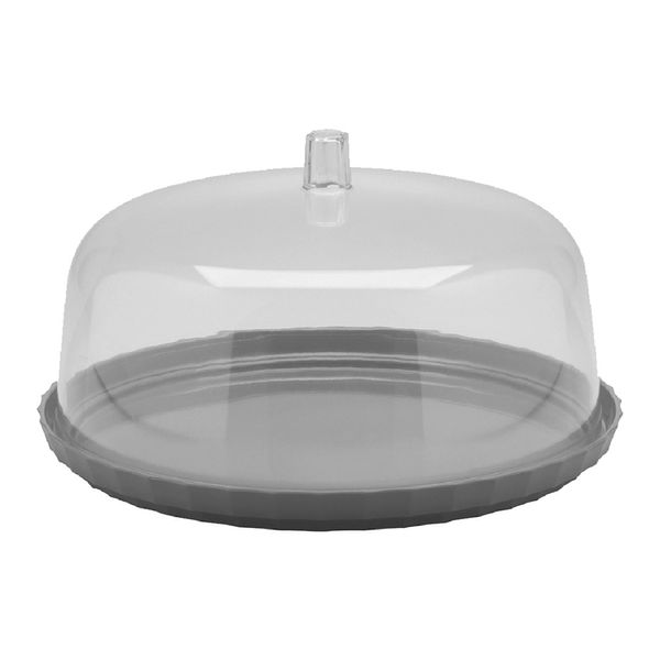 Boleira de Plástico para Festa com Tampa Ou Redonda 25cm