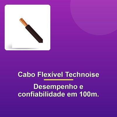 Cabo Flexível Remoto Technoise Preto 0.75mm Rolo 100m