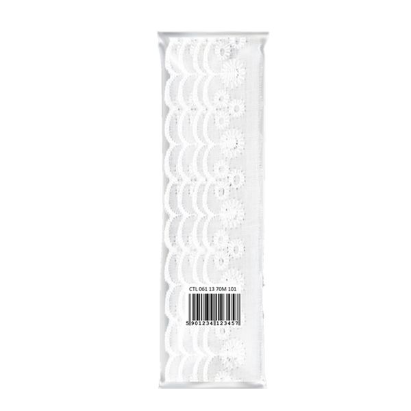 Bordado Inglês de Poliéster Nybc CTL61 2,5cm com 13,70m Branco