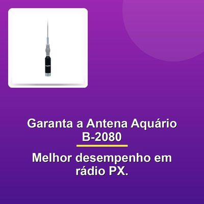 Antena Móvel Aquário B-2080 Bobina E Mola Para Rádio Px