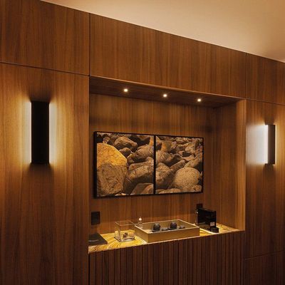 Arandela Stella Reflex Led 42cm Ip65 12w Bivolt Preto - 3000k - Luz Amarela