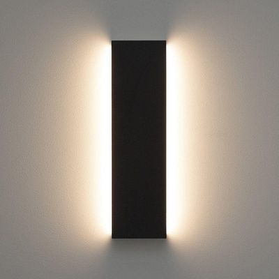 Arandela Stella Reflex Led 42cm Ip65 12w Bivolt Preto - 3000k - Luz Amarela