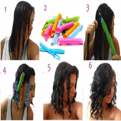 Kit Modelador De Cachos Formador Bobs Magico Rolinhos Cacheador Para Cabelo Enrolador Curl Leverag Pro