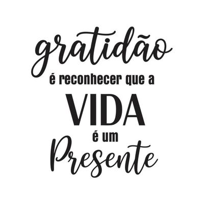 Adesivo Parede Gratidão Vida Presente Decorativo 65x70cm Cor Preto