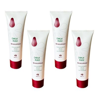 Kit 4 Shampoo Fortalecimento Doce Raiz 250ml Natural De Extrato De Batata Doce