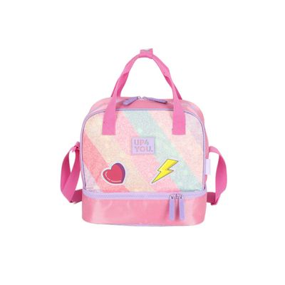 Lancheira Infantil Escolar Térmica Rainbow Up4You LA49242UP Pink