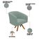 Poltrona Decorativa Kit 2 Stella Base de Madeira Giratória MM30 Veludo Cotelê Menta D03 - D'Rossi