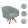 Poltrona Decorativa Kit 2 Stella Base de Madeira Giratória MM30 Veludo Cotelê Menta D03 - D'Rossi
