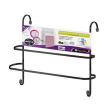 Porta Toalha Duplo com 02 Ganchos Toalheiro Preto Suporte para Box Sem Furo - Kit com 2 unidades