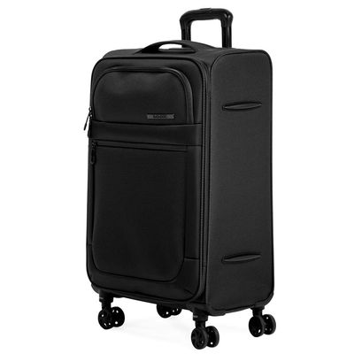 Mala Média 23 kg Poliéster 4 Rodas 23" Edimburgo Preta M / Preto