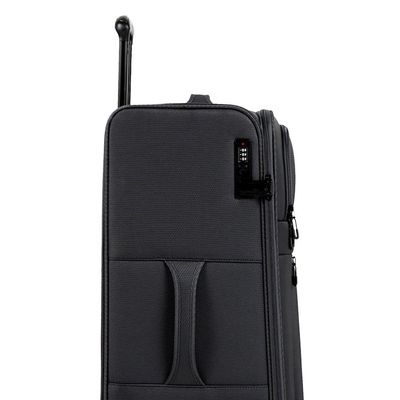 Mala Média 23 kg Poliéster 4 Rodas 23" Edimburgo Preta M / Preto