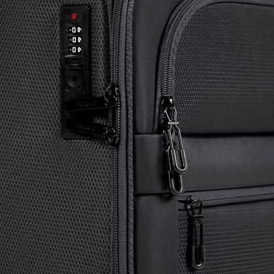 Mala Média 23 kg Poliéster 4 Rodas 23" Edimburgo Preta M / Preto