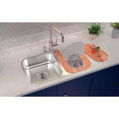 Kit Cuba Dupla Inox Tramontina Gourmet com Escorredor Tábua 69x41cm Pia Cozinha Isis