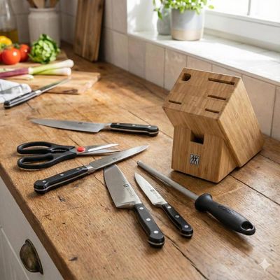 Bloco de Facas Zwilling Bambu Gourmet 7 Peças para Cozinha Funcional e Moderna