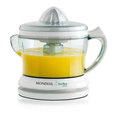 Espremedor de Frutas Elétrico Mondial 220V Turbo Citrus 25W 1,25L Branco Automático com Tampa