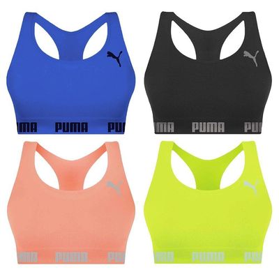 Kit 4 Tops Puma Nadador Sem Costura Feminino GG / Preto e Verde
