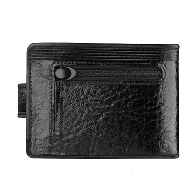Carteira Masculina Couro Mitty M1F Média C/ Fecho Cantoneira Preto