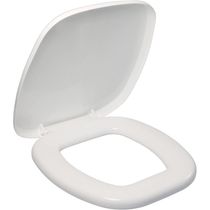 Assento Sanitário Almofadado, Quadrado, Cor Branco, Linha Primafer, Atlas.