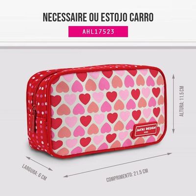 Estojo Tamanho Médio Rosa Sapeka Jacki Design Vermelho - Coração Vermelho Mochila