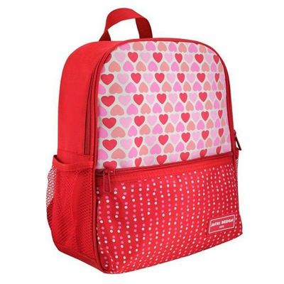 Conjunto Estojo Tamanho Médio Rosa Sapeka E Mochila Sapeka Coração Vermelho Mochila