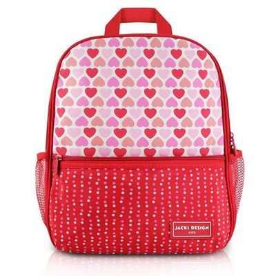 Conjunto Estojo Tamanho Médio Rosa Sapeka E Mochila Sapeka Coração Vermelho Mochila