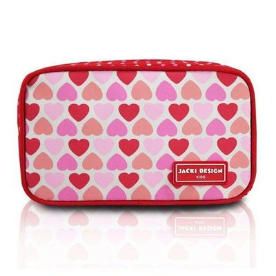 Conjunto Estojo Tamanho Médio Rosa Sapeka E Mochila Sapeka Coração Vermelho Mochila