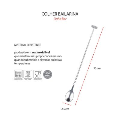 Coqueteleira Coador e Colher Bailarina Drinks Bar Bartender