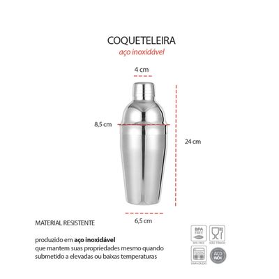 Coqueteleira Coador e Colher Bailarina Drinks Bar Bartender
